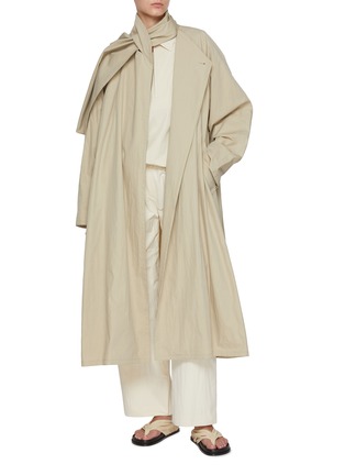 Figure View - Click To Enlarge - LE17SEPTEMBRE - Scarf Cotton Blend Trench Coat