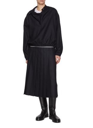Figure View - Click To Enlarge - LE17SEPTEMBRE - Pleated Wrap Wool Skirt