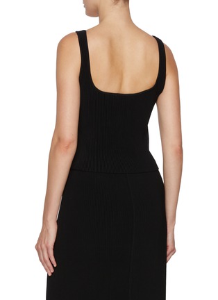 Back View - Click To Enlarge - LE17SEPTEMBRE - High Twist Ribbed Knit Square Tank Top