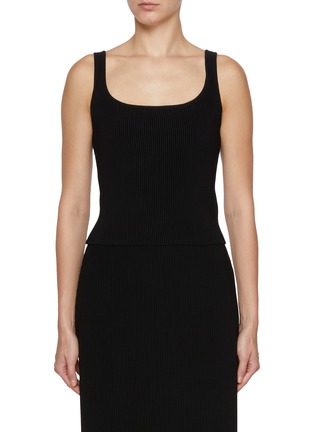 Main View - Click To Enlarge - LE17SEPTEMBRE - High Twist Ribbed Knit Square Tank Top