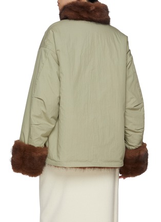 Back View - Click To Enlarge - LE17SEPTEMBRE - Reversible Horizontal Panel Faux Fur Jacket