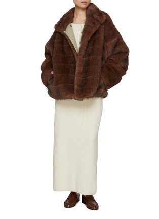 Figure View - Click To Enlarge - LE17SEPTEMBRE - Reversible Horizontal Panel Faux Fur Jacket