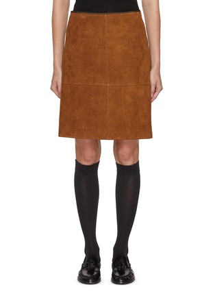 Main View - Click To Enlarge - LE17SEPTEMBRE - Panelled Suede Midi Skirt