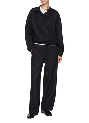 Figure View - Click To Enlarge - LE17SEPTEMBRE - Drawstring Wide Leg Wool Pants