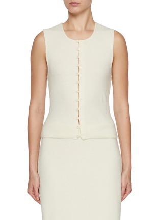 Main View - Click To Enlarge - LE17SEPTEMBRE - Button Down Sleeveless Knit Top