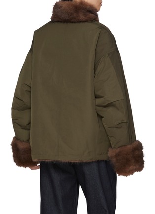 Back View - Click To Enlarge - LE17SEPTEMBRE - Reversible Horizontal Panel Faux Fur Jacket