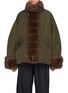 Main View - Click To Enlarge - LE17SEPTEMBRE - Reversible Horizontal Panel Faux Fur Jacket