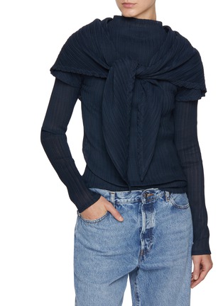 Figure View - Click To Enlarge - LE17SEPTEMBRE - Pleated Rib Knit Muffler Scarf
