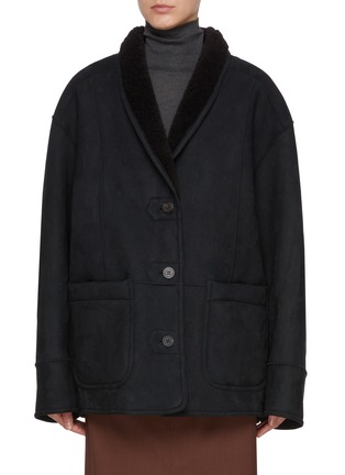 Main View - Click To Enlarge - LE17SEPTEMBRE - Reversible Shearling Shawl Collar Jacket
