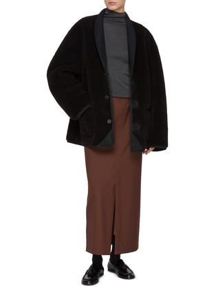 Figure View - Click To Enlarge - LE17SEPTEMBRE - Reversible Shearling Shawl Collar Jacket