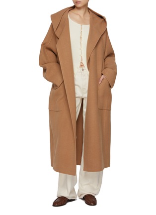 Figure View - Click To Enlarge - LE17SEPTEMBRE - Hooded Wool Cashmere Long Coat