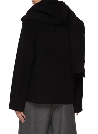 Back View - Click To Enlarge - LE17SEPTEMBRE - Muffler Wool Blend Short Coat