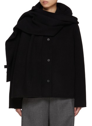 Main View - Click To Enlarge - LE17SEPTEMBRE - Muffler Wool Blend Short Coat