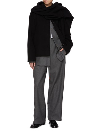 Figure View - Click To Enlarge - LE17SEPTEMBRE - Muffler Wool Blend Short Coat