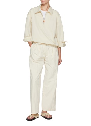 Figure View - Click To Enlarge - LE17SEPTEMBRE - Half Zip Cotton Shirt