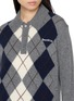  - SPORTY & RICH - Serif Logo Argyle Cashmere Wool Knit Polo Sweater
