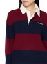  - SPORTY & RICH - Serif Logo Striped Cashmere Wool Knit Rugby Polo Sweater
