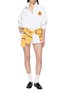 Figure View - Click To Enlarge - SPORTY & RICH - NY Crest Embroidered Cotton Disco Shorts