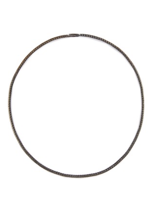 Main View - Click To Enlarge - TATEOSSIAN - Black Rhodium Plated Sterling Silver With Blue Nano Stone Tennis Necklace