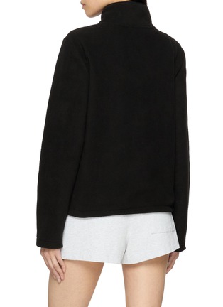 Back View - Click To Enlarge - SPORTY & RICH - Serif Logo Zipped Polar Fleece Jacket