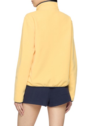 Back View - Click To Enlarge - SPORTY & RICH - Serif Logo Buttoned Polar Sweatshirt