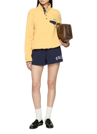 Figure View - Click To Enlarge - SPORTY & RICH - Serif Logo Buttoned Polar Sweatshirt