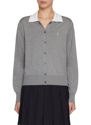 Main View - Click To Enlarge - CLOVE - Point Collar Knit Cardigan