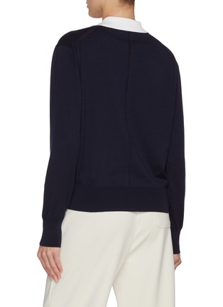 Back View - Click To Enlarge - CLOVE - Point Collar Knit Cardigan