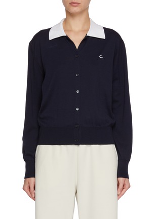 Main View - Click To Enlarge - CLOVE - Point Collar Knit Cardigan