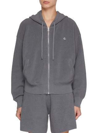 Main View - Click To Enlarge - CLOVE - Zip Up Knit Hoodie