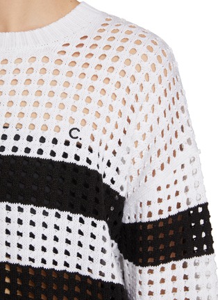  - CLOVE - Crochet Stripe Knit Sweater