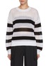 Main View - Click To Enlarge - CLOVE - Crochet Stripe Knit Sweater