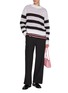 Figure View - Click To Enlarge - CLOVE - Crochet Stripe Knit Sweater