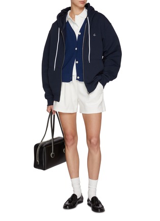 Figure View - Click To Enlarge - CLOVE - Oversized Zip Up Hoodie