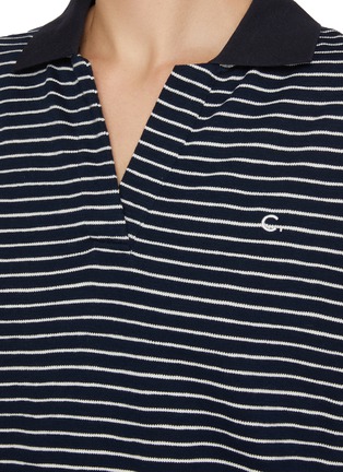  - CLOVE - Striped Open Collar T-shirt