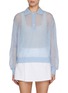 Main View - Click To Enlarge - CLOVE - Collared Sheer Knit Top