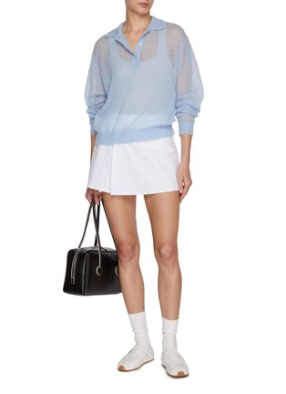 Figure View - Click To Enlarge - CLOVE - Collared Sheer Knit Top