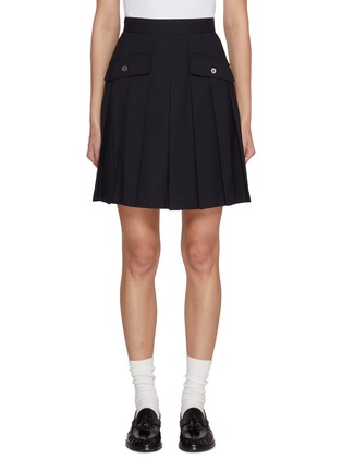 Main View - Click To Enlarge - CLOVE - Button Pocket Pleated Skirt