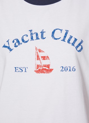  - CLOVE - Yacht Club Graphic Print Cotton Ringer T-Shirt