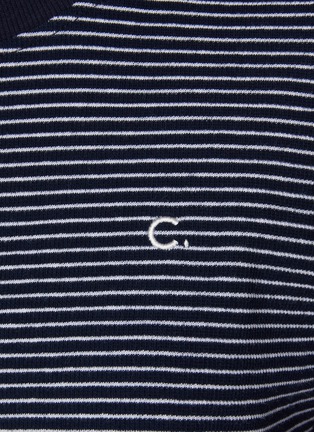  - CLOVE - Logo Embroidered Striped T-Shirt