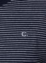  - CLOVE - Logo Embroidered Striped T-Shirt