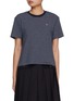 Main View - Click To Enlarge - CLOVE - Logo Embroidered Striped T-Shirt