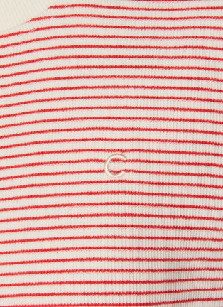  - CLOVE - Logo Embroidered Striped T-Shirt