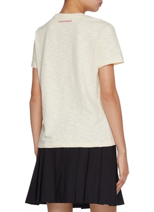 Back View - Click To Enlarge - CLOVE - Yacht Club Graphic Print Cotton T-Shirt