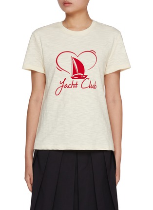 Main View - Click To Enlarge - CLOVE - Yacht Club Graphic Print Cotton T-Shirt