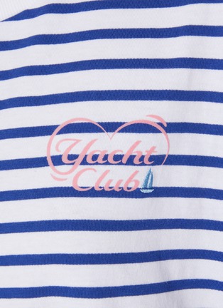  - CLOVE - Yacht Club Print Striped Cotton T-Shirt