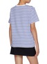 Back View - Click To Enlarge - CLOVE - Yacht Club Print Striped Cotton T-Shirt