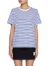 Main View - Click To Enlarge - CLOVE - Yacht Club Print Striped Cotton T-Shirt
