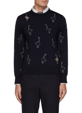 Main View - Click To Enlarge - THOM BROWNE - Geese Intarsia Sweater