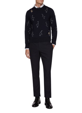 Figure View - Click To Enlarge - THOM BROWNE - Geese Intarsia Sweater